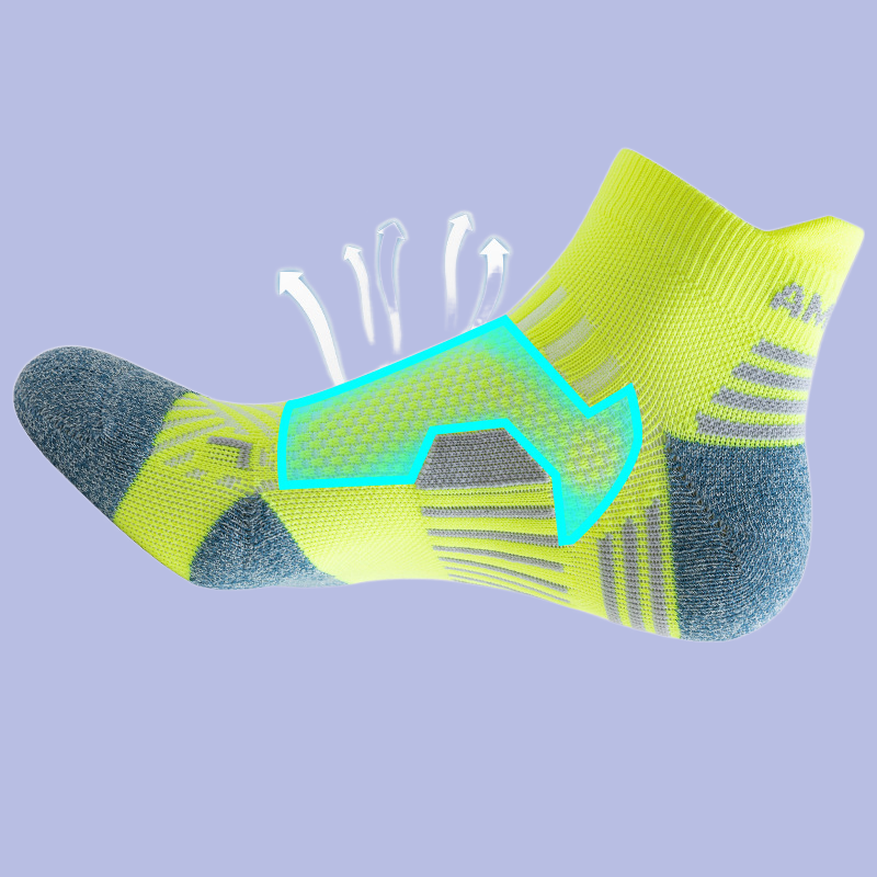 ถุงเท้าวิ่งข้อสั้นสำหรับผู้ชาย, 3คู่ถุงเท้ากีฬาวิ่งออกกำลังกายระบายอากาศได้ดีมีความชื้น