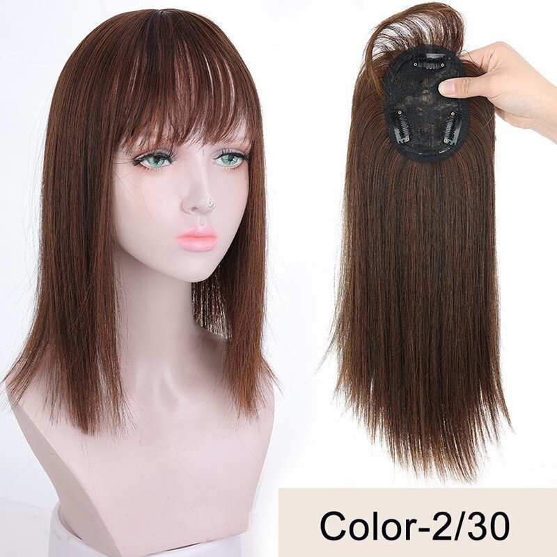 Синтетическая застежка для азиатского топа парик с челкой женский парик высокотемпературный шелк 35 см наращивание волос