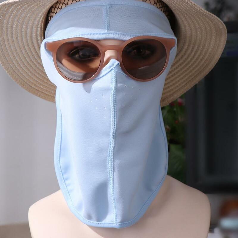 Máscara facial de proteção UV para homens e mulheres, escudo facial, lenços faciais, máscara Gini, seda gelada, pesca, decote, verão