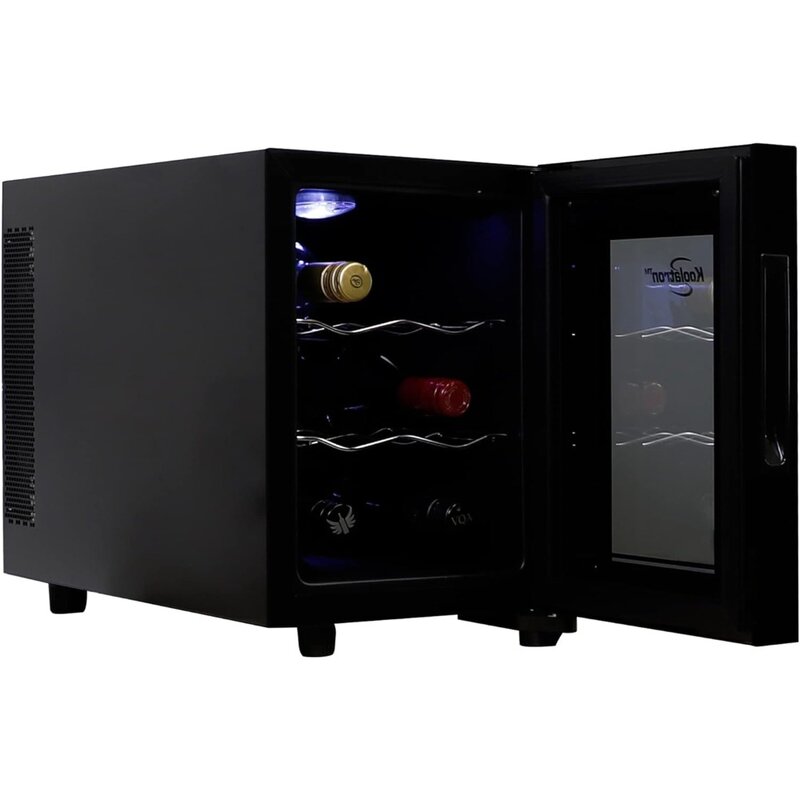 열전기 와인 냉장고, 0.65 cu. ft. (16L), 독립형 와인 저장고, 레드 화이트 및 스파클링 와인 저장