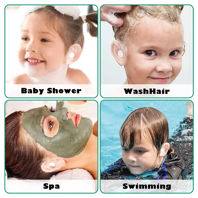 Protector de orejas impermeable para niños y adultos, orejeras de protección, antidesgaste, desechable, cubierta de baño, 20/60 piezas