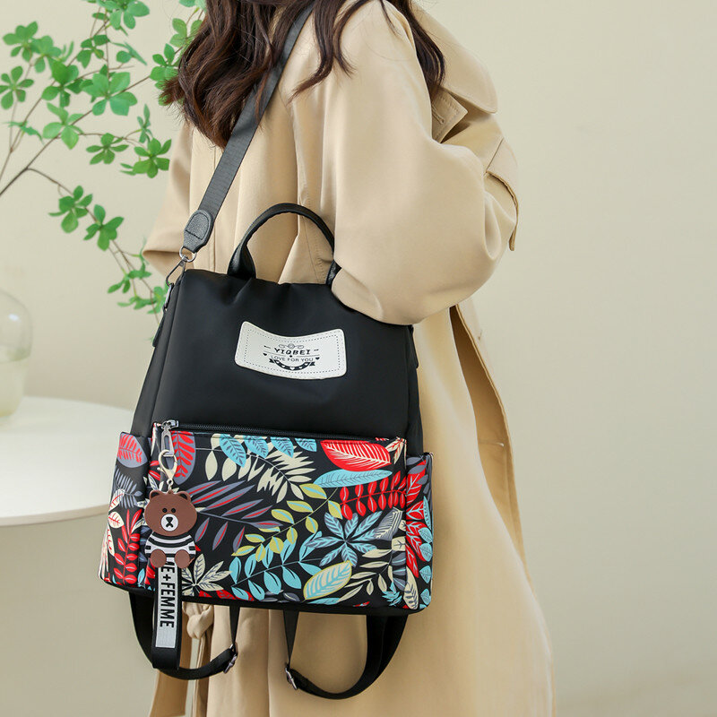 Jednolity kolor 2023 nowy damski plecak luksusowy projektant wysokiej jakości skórzane damskie z zabezpieczeniem przeciw kradzieży plecak torba studencka Bolsos