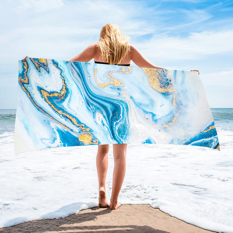 Handuk Pantai Persegi Wanita Cetak Microfiber Handuk Selendang Liburan Pantai Santai Mode Pakaian Pantai Musim Semi dan Musim Panas