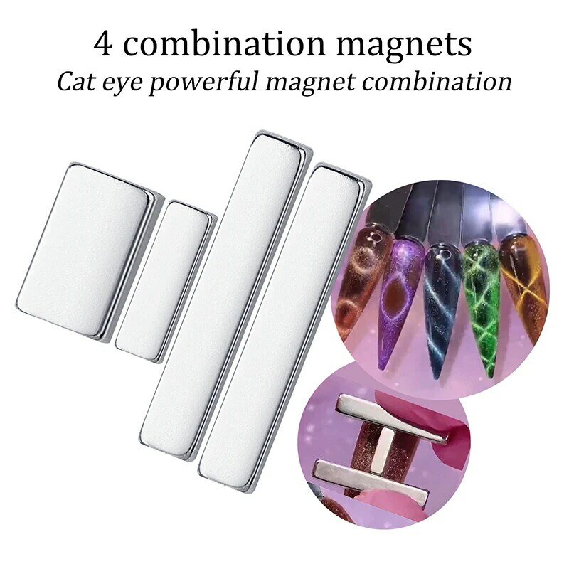 متعددة الوظائف المغناطيس مسمار عصا مجموعة ل UV هلام ، شريط طويل ، الفرنسية القط العين ، مانيكير أدوات ، 4 قطعة لكل حزمة