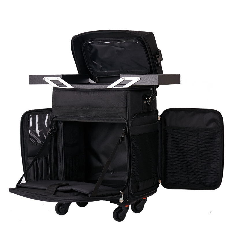 Oxford Cloth Makeup Case Large Capacity Professional Multi-functional Heel Makeup Nail Decorator Tool Multi-layer Trolley Case