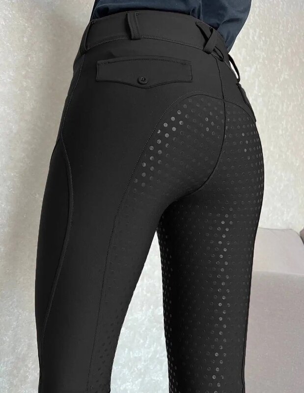 2024 damskie bryczesy legginsy spodnie do jazdy konnej antypoślizgowe silikonowe pełne siedzenie moda konna obcisłe ubrania do jazdy konnej