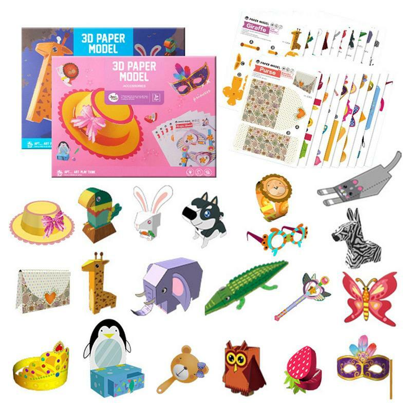 3D Folding Paper Craft Art Kit Exercise Hand-on Ability Paper Folding And Making Art Learning Educational Toys For Children