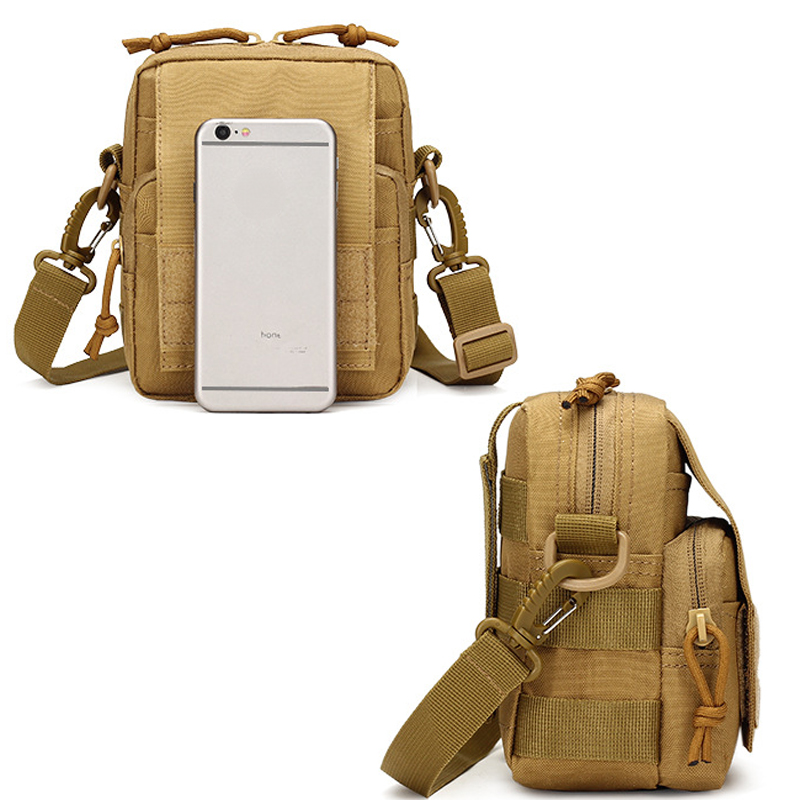 Bolsa de ombro de nylon impermeável para homens, bolsa tática Molle Multifuncional, Casual Edc Tool Bag, caixa do telefone móvel, bolsa de cintura de caça