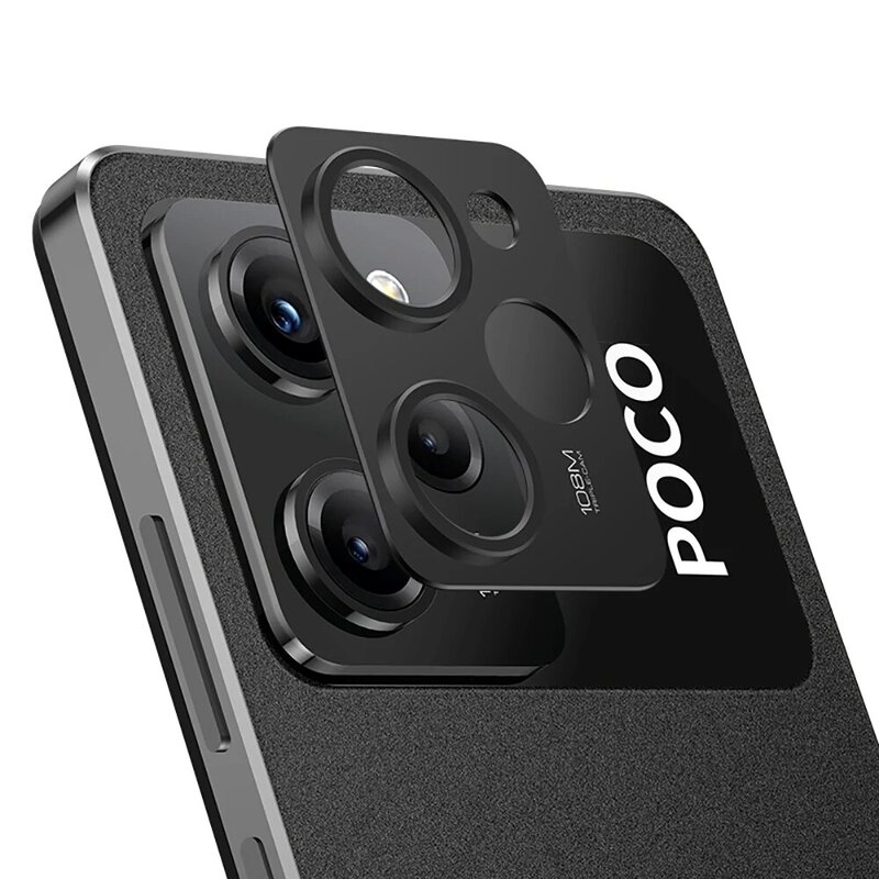 2 Stück Aluminium legierung Kamera filme für Xiaomi Poco x5 x5 Pro x4 GT Telefone Schutz großen Bogen von schwarzem Hintergrund