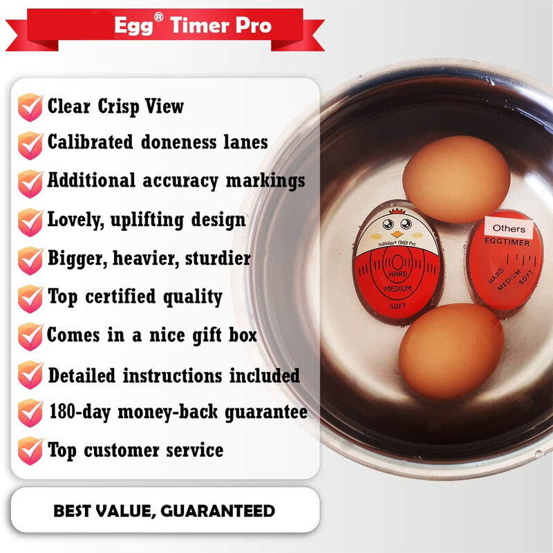 Trứng Hẹn Giờ Pro Cho Nấu Hẹn Giờ Đếm Ngược, cứng Mềm Luộc Trứng Hẹn Giờ Thay Đổi Màu Sắc Khi Thực Hiện | Không Có BPA, Nhà Bếp Thời Gian Kỹ Thuật Số