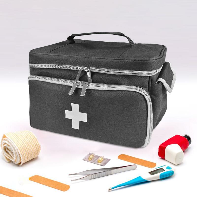 Medical Storage Bag with Handle Large Capacity Portable Smooth Zipper Emergency Kits Organizer for Workplace Car Hiking Gym Home