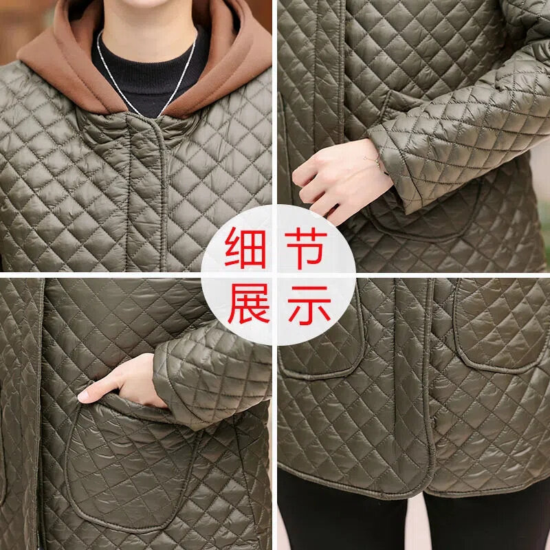 Светильник Кая хлопковая куртка для женщин среднего и пожилого возраста, короткое хлопковое пальто, новинка 2022, хлопковая куртка для мам, осенне-зимнее пальто для женщин