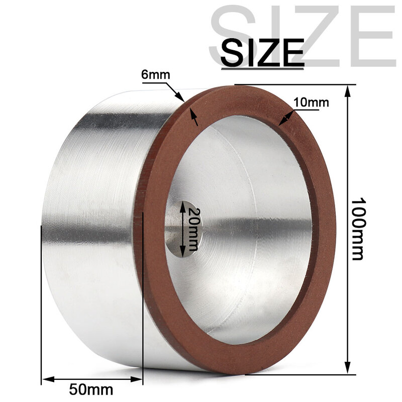 Алмазный шлифовальный круг CBN в форме чашки, 100 мм, высоты 30 мм/50 мм ,для шлифовки легированной стали, керамики, стекла, нефрита