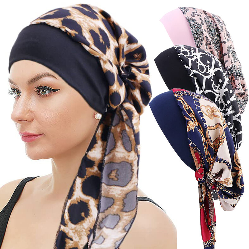 Sous-écharpe élastique pour femmes musulmanes, bonnet soyeux, bandeau musulman, turbans, tête pour femmes, hijabs, casquettes, chapeau islamique