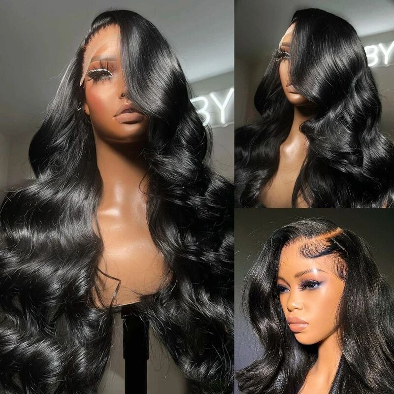 Full Brazilian 13x6 boby wave hd lace frontal human hair wig for women 40 inch glueless preplucked cheap wigs on sale clearance