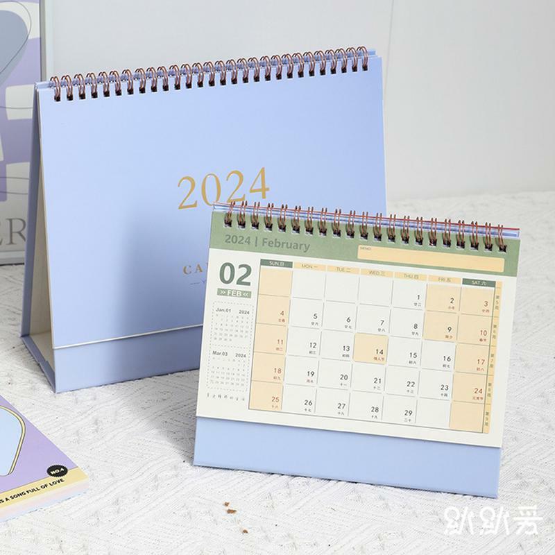 Table Calendar 2024 Stand Up Daily Schedule Small Desk Calendar Desktop Calendar Standing Calendar Memo Notes Elegant Sturdy For