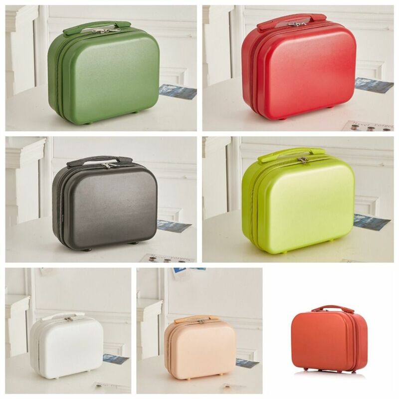 Storage Toiletry Box Solid Color Suitcase Travel Organizer Mini Luggage 14-inch Cosmetic Cases Square Box Organizer Case