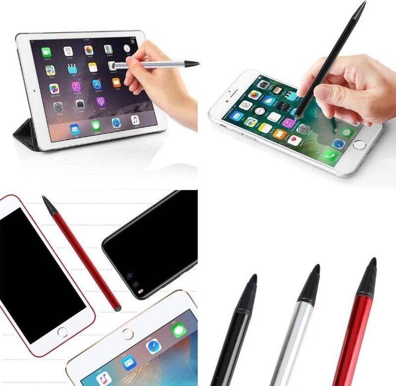 Lápiz Stylus Universal para Iphone, Ipad, Samsung, tableta, portátil, bolígrafos de pantalla táctil portátiles, 2 en 1