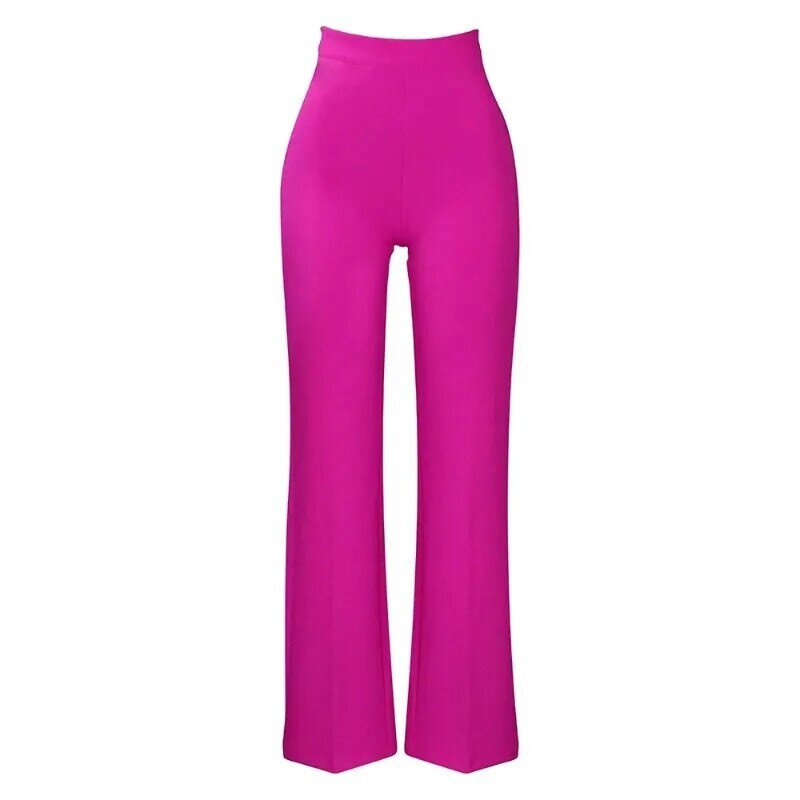 Women High Waist Straight Pants for 2024 Office Lady Elegant Chic Solid Basic Trousers