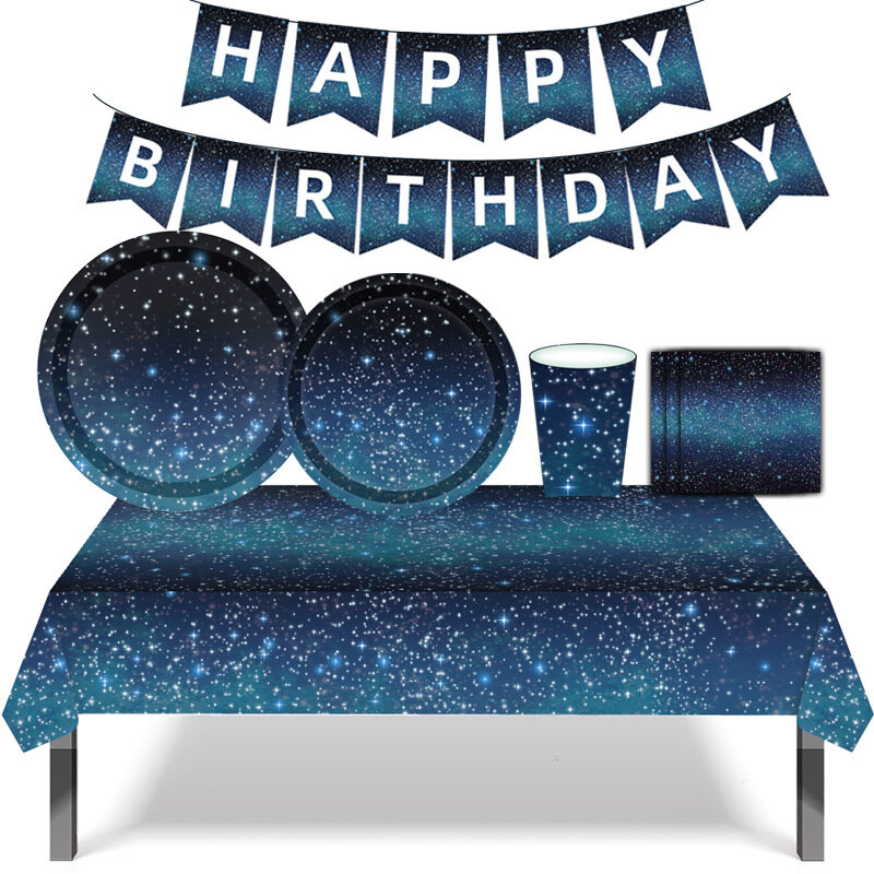 Pulseiras nave espacial para festa, balão, banner, talheres, céu estrelado, planetas, astronauta, explorar o espaço sideral, DIY, presente de aniversário