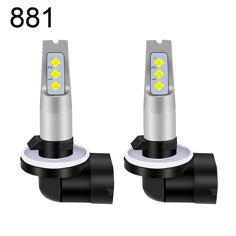 Faros LED antiniebla para coche, lámpara de conducción para correr, superbrillante, 881, 880, 6000, H27W, 12V, 3000K, blanco, 2 piezas