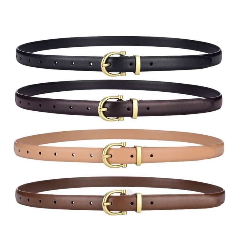 Cinturones finos simples de moda coreana para mujer, cinturón de cuero para mujer, hebilla de aleación de Pin, cinturón Retro Para Jeans, faja de diseñador