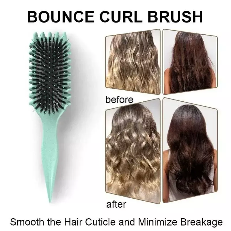 Bouncing Curl sikat Styling mendefinisikan sisir bulu babi hutan sikat rambut kusut sisir rambut kusut menentukan alat penata rambut tukang cukur