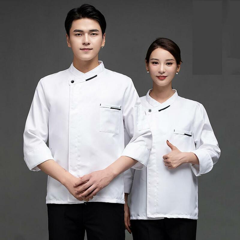 Camisa de postre de un solo pecho para hombre y mujer, camisa de Chef, ropa de pastelería
