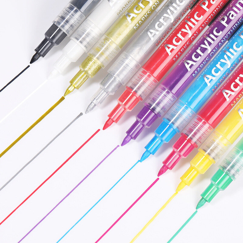 16สีเล็บปากกาวาด Graffiti ปากกากันน้ำการวาดภาพสีทองสายสีดำภาพวาดปากกานีออนเล็บ Professional อุปกรณ์