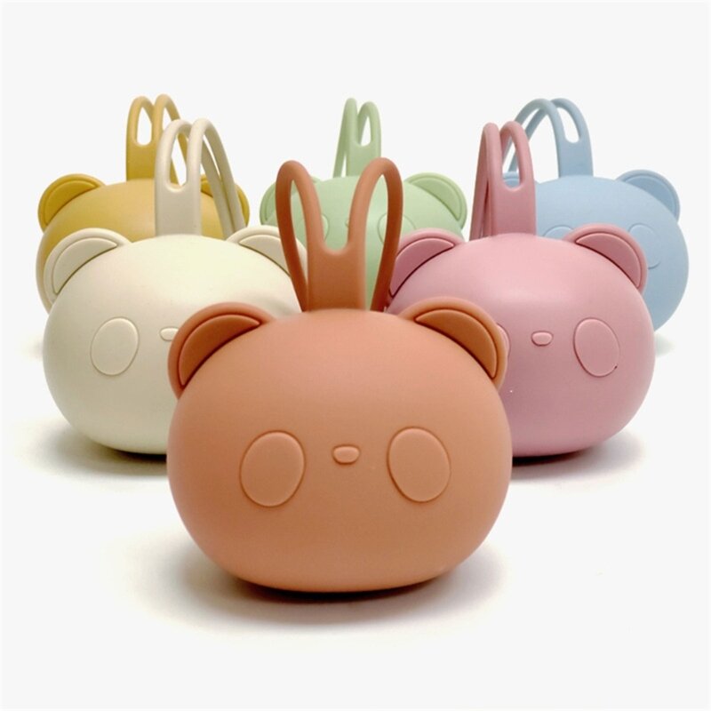 아기 실리콘 젖꼭지 홀더 케이스 귀여운 곰 설계 방진 보관 상자 유아용 더미 케이스 주최자