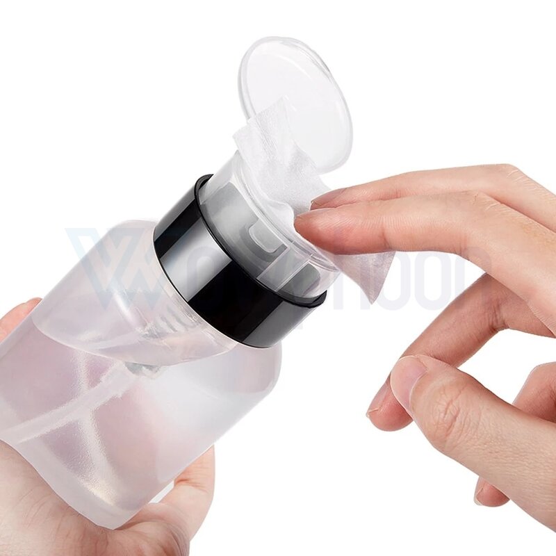 200/250ml Kunststoff nachfüllbare Flasche Nagellack entferner Alkohol Make-up Entferner Presse Pumpen Split Flasche Nail Art Reiniger