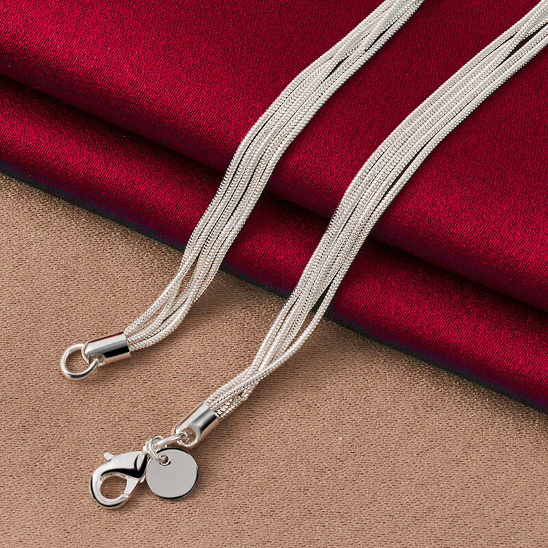 ALITREE 925 Sterling Silver 45cm collana con ciondolo a farfalla con catena a serpente multiplo per gioielli di moda per feste di banchetto di nozze da donna