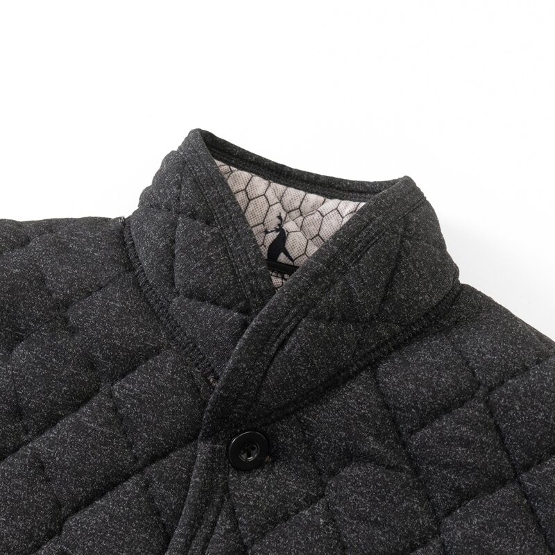 Abrigo acolchado de algodón para hombre, chaqueta polar cálida para otoño e invierno, con cuello levantado, Estilo Vintage, informal, a la moda, 00757