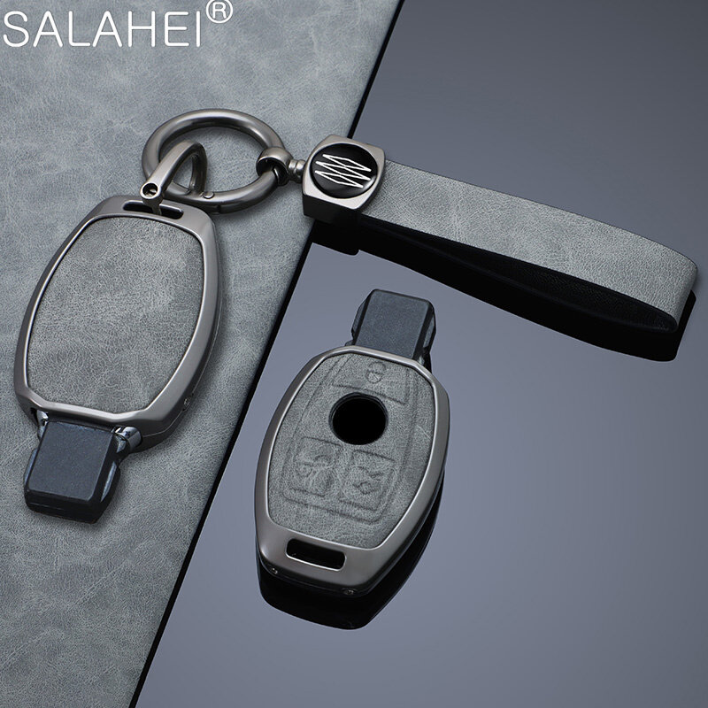 2/3 Button For Mercedes Benz A B C S G E Class GLS GLA GLK W176 W204 W251 W463 AMG Metal Leather Car Remote Key Case Accessories