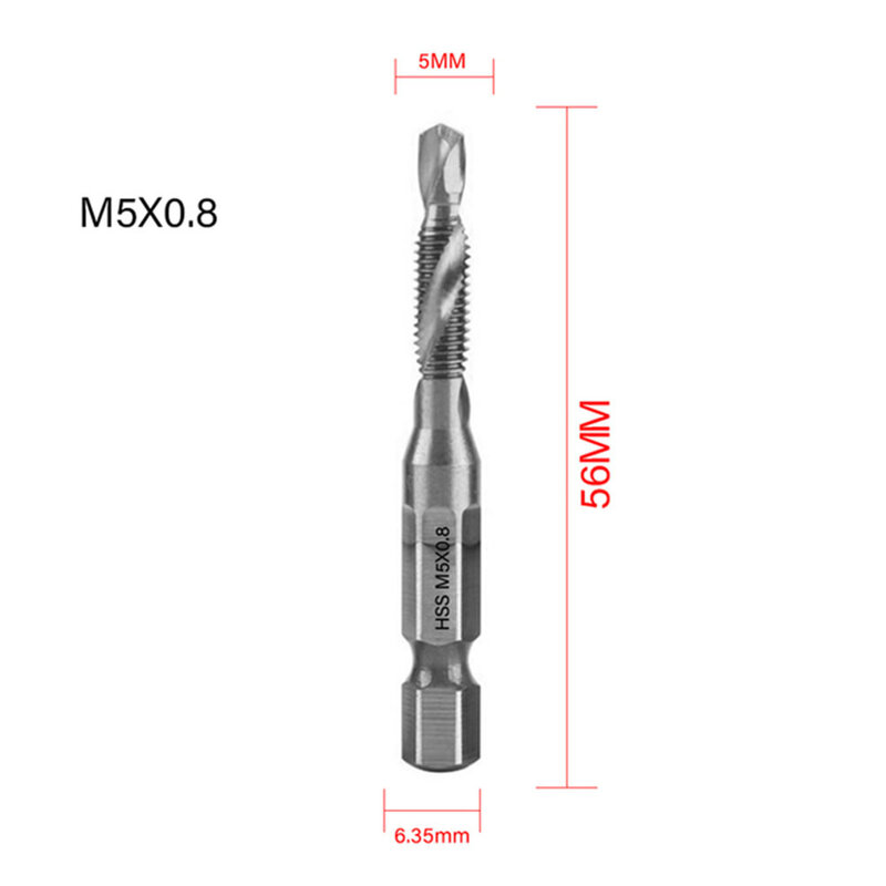 5 szt. Wiertło do gwintowania bitów wkrętka HSS wkrętarka kranu do szybkiej zmiany narzędzia sześciokątnego M5 M6 M8 M10 narzędzia ręczne