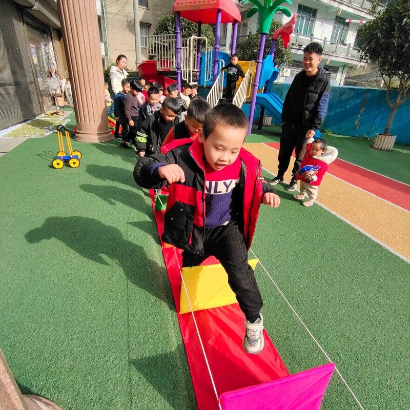 Sensorische Trainings geräte Oxford Stoff Kinder Kindergarten Outdoor-Spaß Spiele Multiplayer-Spiel Requisiten Kinder physischen Sprung