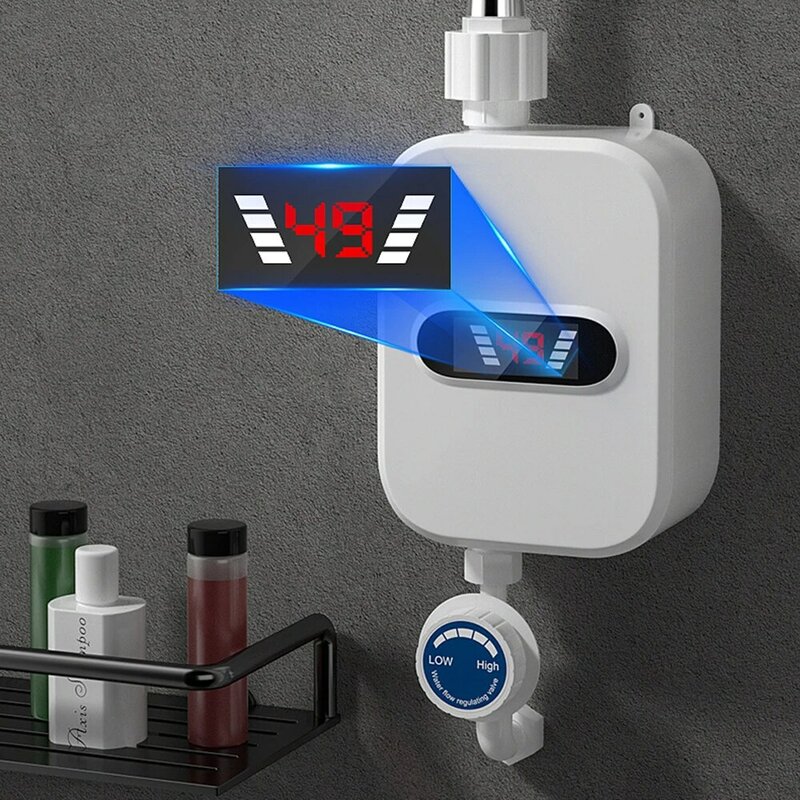Мгновенный водонагреватель для душа 220 В/110 В, смеситель для ванной комнаты, Европейский разъем, нагреватель горячей воды, 3500 Вт, цифровой дисплей