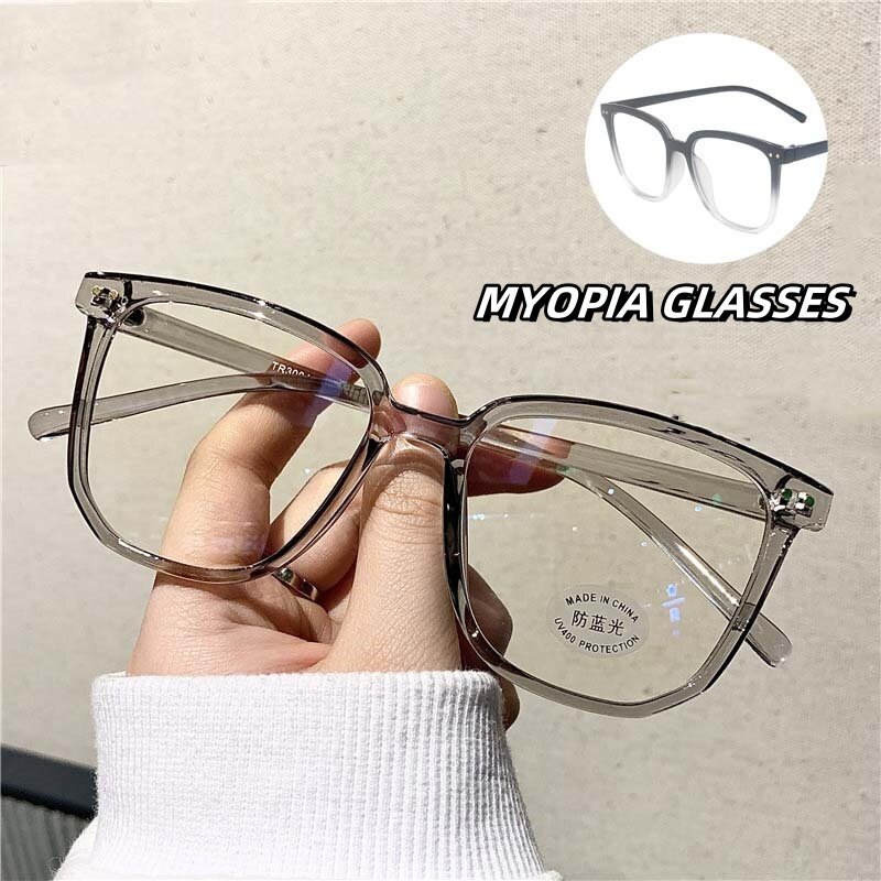 Anti luce blu Anti radiazioni miopia occhiali da vista Trendy Near Sight Eyewear protezione per gli occhi specchio a luce piatta 0-1.0-1.5-2.0 To-6.0