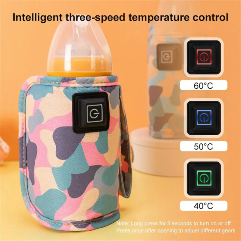 Calentador de biberones con ajuste de 3 velocidades para bebé, calentador de taza de biberón portátil para coche, USB, viaje al aire libre para bebés y niños
