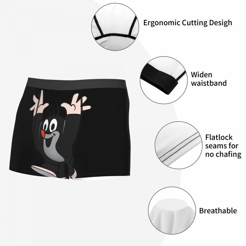 Krtek Little Maulwurf Calzoncillos bóxer para hombre, calzoncillos muy transpirables, pantalones cortos con estampado 3D de alta calidad, regalos de cumpleaños