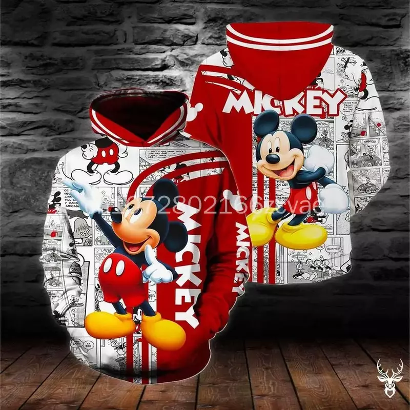 2024 neue Disney Mickey Mouse Hoodies lässige Hip Hop Street Kleidung Herren und Damen Langarm Sweatshirts