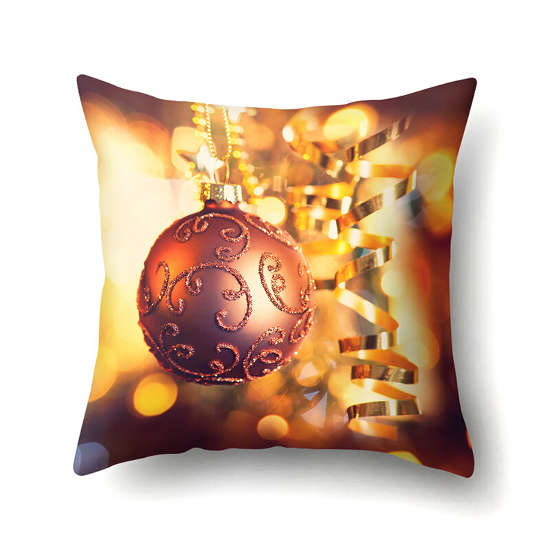 ZHENHE-Taie d'oreiller boule de Noël, décoration de la maison, housse de coussin, décor de canapé de chambre à coucher, 18x18 pouces