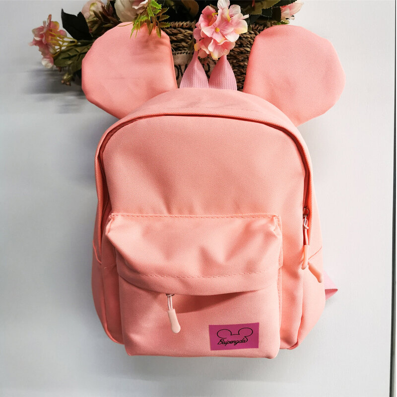 Bolsa de viaje personalizada para bebé, de Color caramelo mochila escolar para guardería, bordada con nombre, dibujos animados, bonita