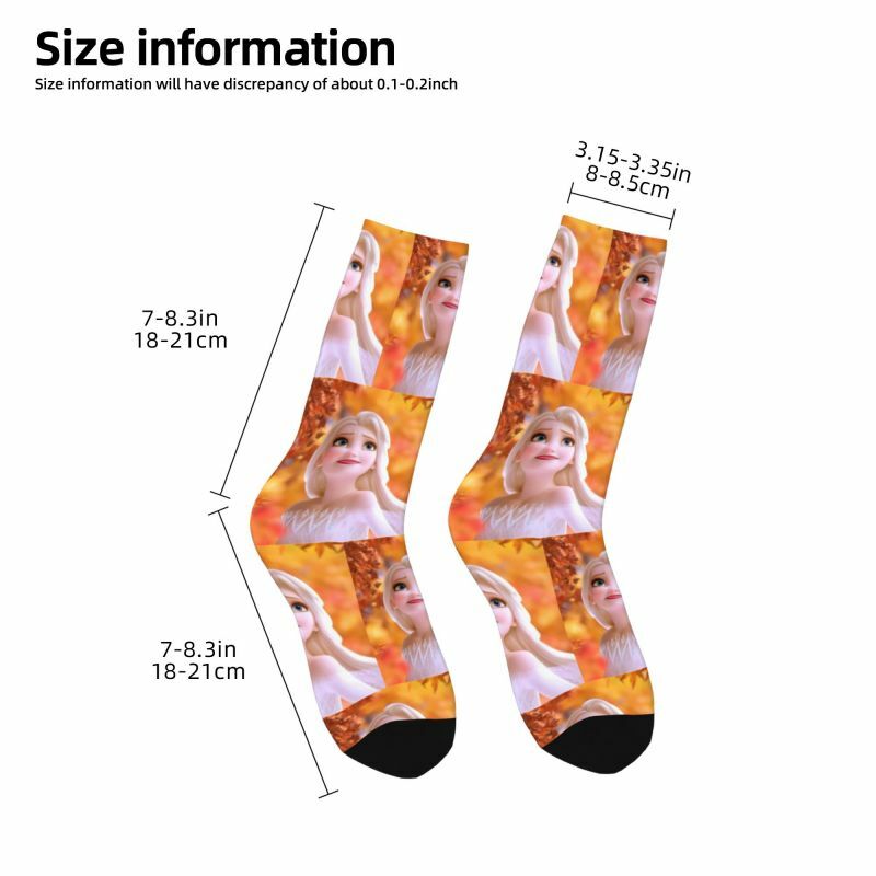 Милые носки принцессы Эльзы из аниме «Холодное сердце» для мужчин и женщин, теплые спортивные носки с 3D-принтом из анимационного фильма, баскетбола