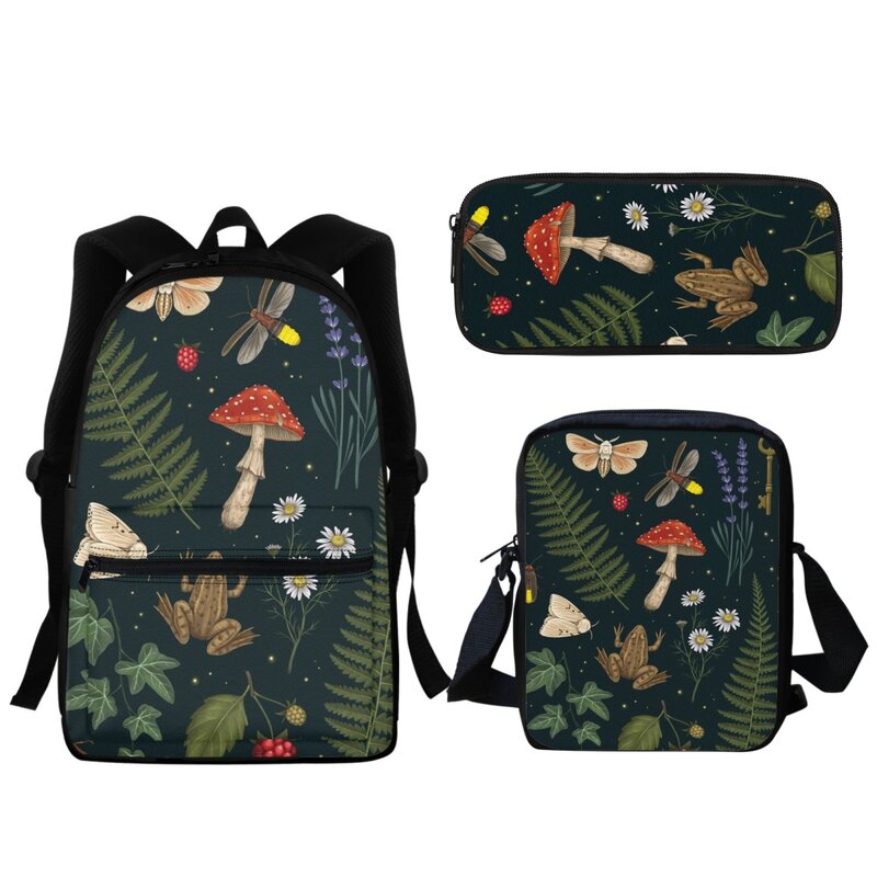 Moda Fantasy Mushroom Design tornister dziewczęcy wysokiej jakości podróżny plecak na zamek błyskawiczny na co dzień torba na lunch narzędzia do nauki