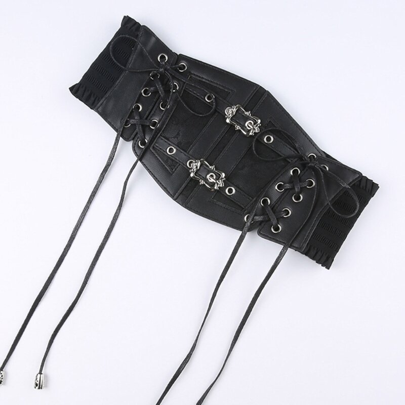 Faux-leather talia gorset nastolatki kobieta regulowana klamra urządzenie do modelowania sylwetki pas Extender Streetwear talia
