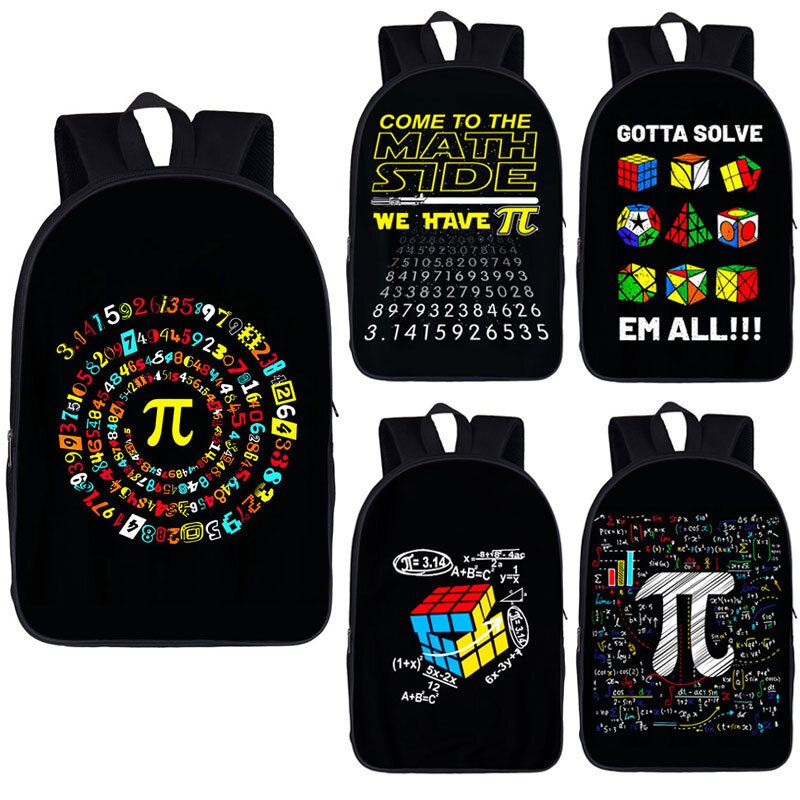 Tas punggung matematika geometris/ajaib, tas sekolah anak untuk remaja, tas ransel Laptop, tas buku anak-anak Geek Pi