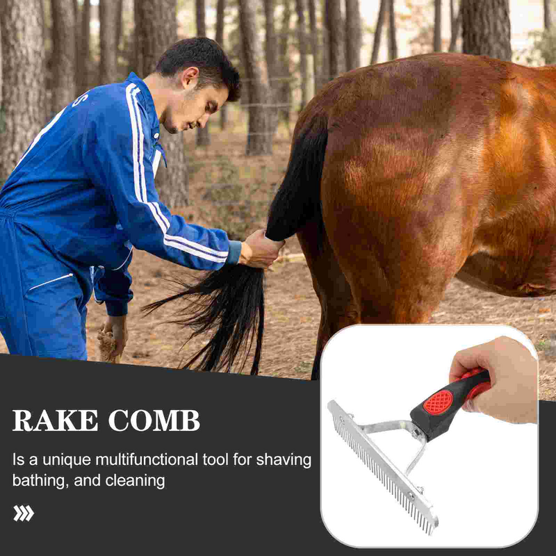 Cavalo Escova de limpeza para o cabelo Pet, Cavalo suor raspador, cabelo pente acessório, escova de cabelo, Animal Grooming Supplies, Fur Rake Supply