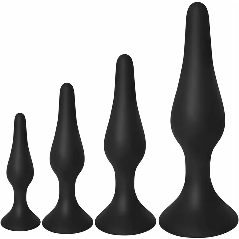 アナルプラグトレーニングキット、初心者のためのシリコンアナルトイ、大人の刺激玩具、セックス製品、s、m、l、xl、4個