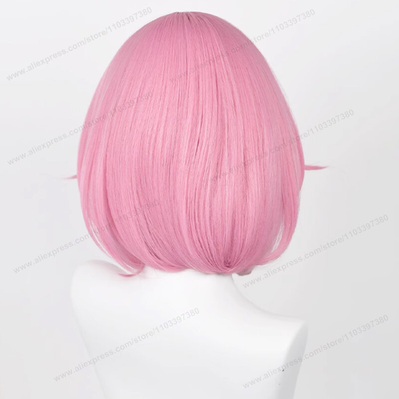 Парик для косплея аниме Одори эму 34 см, Короткие розовые волосы, термостойкие синтетические парики + шапочка для парика